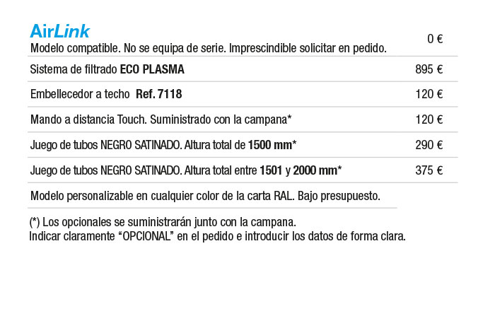Taula de preus P1001