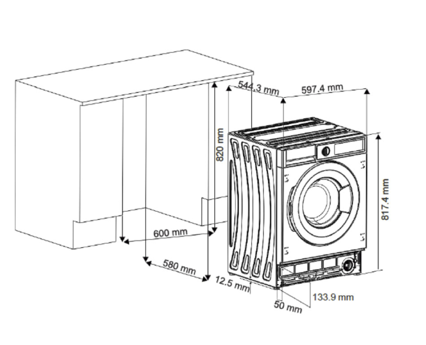 PWL-9160 Washing Machine Integrated Panel Door - Stainless Steel - Ref ...